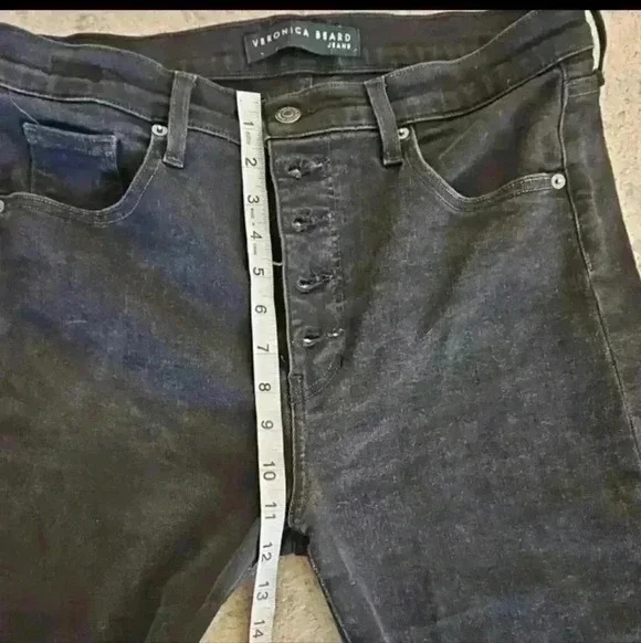 Veronica Beard Womens Black Debbie High-Rise Designer Button Fly Skinny Jeans 32 - Picture 14 of 15